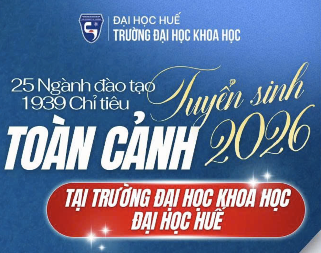 CHỈ TIÊU TUYỂN SINH VÀ TỔ HỢP XÉT TUYỂN ĐẠI HỌC NĂM 2026 THEO NGÀNH ĐÀO TẠO CỦA TRƯỜNG ĐẠI HỌC KHOA HỌC